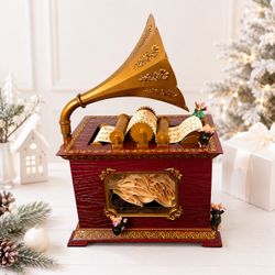 Mr. Christmas Holiday Music Box 1996 Animated Phonograph 15 Carols New In Box