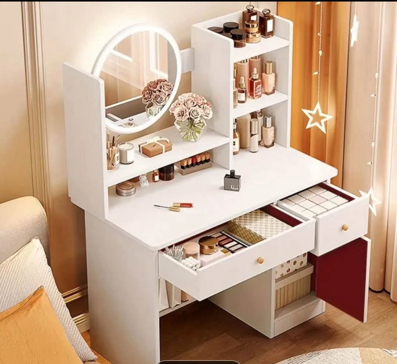 Modern White Wooden Vanity Desk