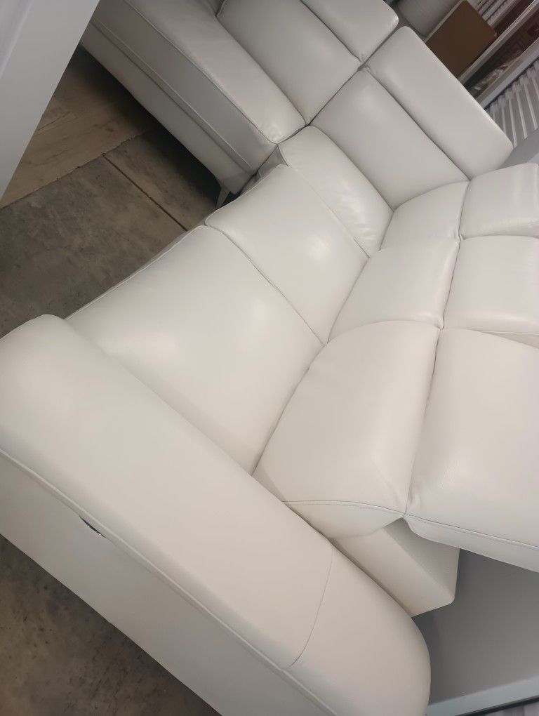 SECTIONAL GENUINE LEATHER RECLINER ELECTRIC WHITE COLOR.. DELIVERY SERVICE AVAILABLE π₯πβ