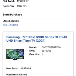 Samsung - 77" Class S9OD Series OLED 4K UHD Smart Tizen TV 