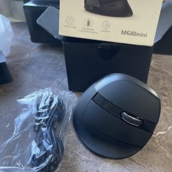 DeLUX Wireless Vertical Mouse, Silent Small Ergonomic Mouse with BT 5.0 and USB Receiver, 6 Buttons and 2400 DPI, RGB Rechargeable Mouse for Wrist and