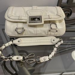 Lockhart Patent Leather Clutch-White