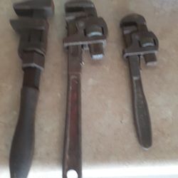Vintage Railroad Wrench And Pipe Wrenches
