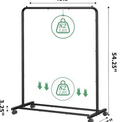 Standard Clothes Clothing Garment Rack with Storage Shelves, Rolling Clothes