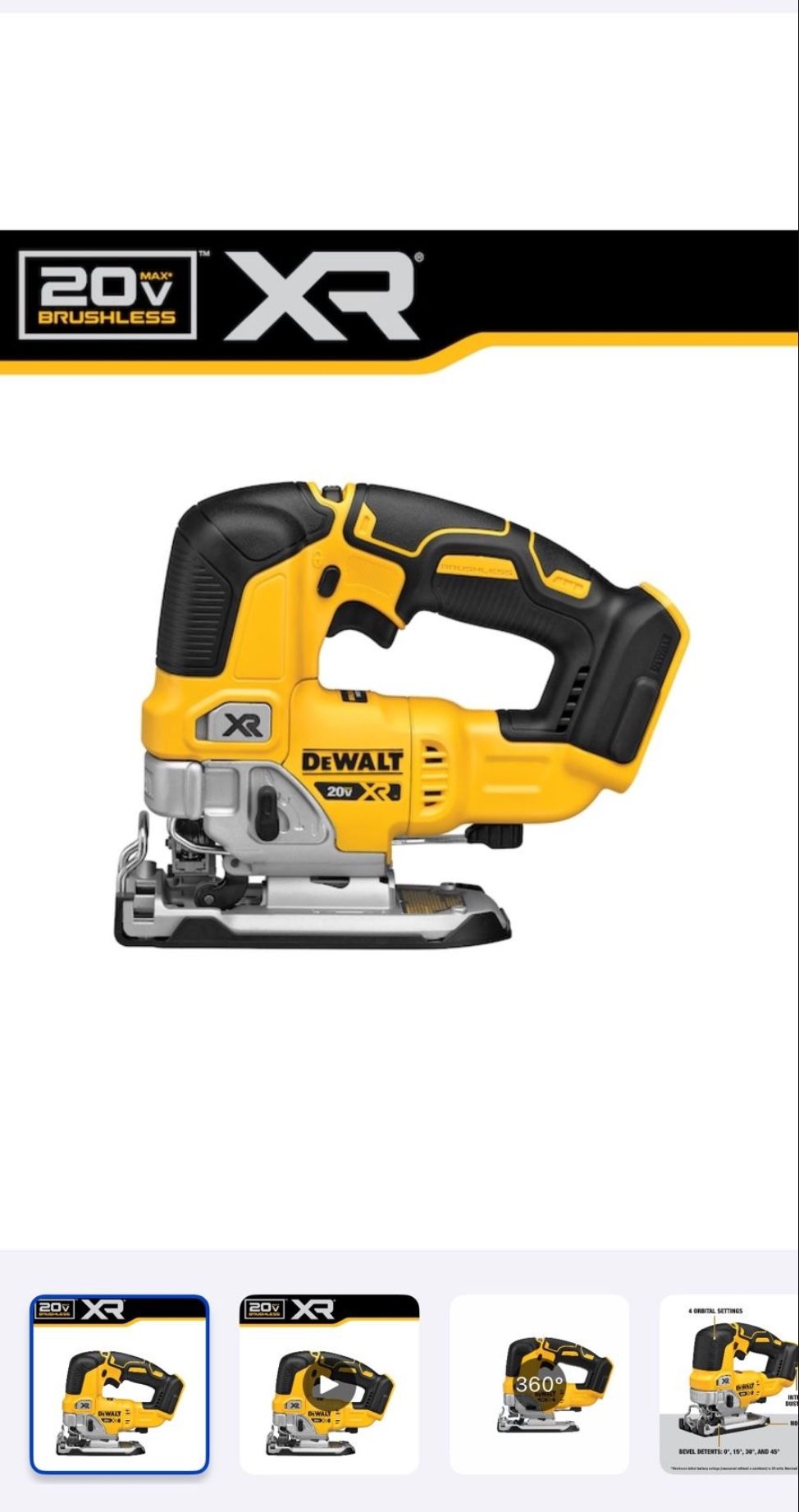 DEWALT XR 20-volt Max Brushless Variable Keyless Cordless Jigsaw (Bare Tool)