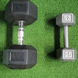 Dumbbells 80lb & 25lb