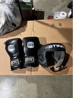 Cleto Reyes Profesional Boxing Gloves and Sting Headgear