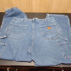 VINTAGE Carhartt Jeans Mens 38x30 B73-DST Double Knee Logger Loose Fit READ!!!