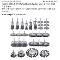 Rocaris 28-Pack Wire Wheel & Cup Brush Set
