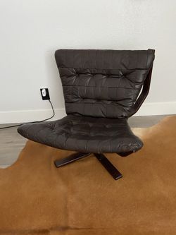Danish Mid Century Falcon Chairs - Leather - Set Of 2