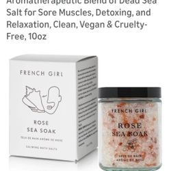 New Rose Sea Soak & Menthe Sea Polish Set  French Girl!!! Full jars 10 oz each - made in USA!