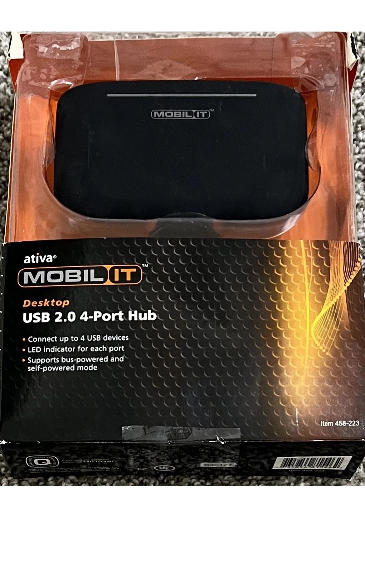 ATIVA MOBIL IT USB 2.0 4-PORT HUB ITEM # 458-223 *NEW