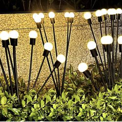 Solar Garden Lights, 6 LED Solar Firefly Starburst Swaying Lights Sway by Wind, 2 Modes Solar Landscape Path Lights Outdoor Waterproof Garden Yard Pat
