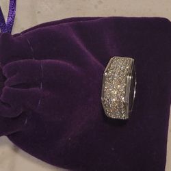 Men's Diamond Wedding Band 2 ct tw Round-cut 10K White Gold sz 13.5