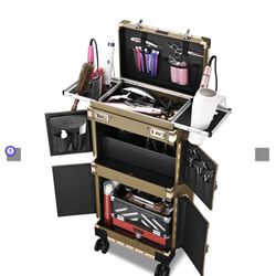 Click to enlarge Byootique XLarge Rolling Makeup Lockable Hair Stylist Train Case