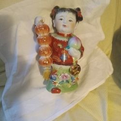Large Porcelain Chinese Good Luck Statue 