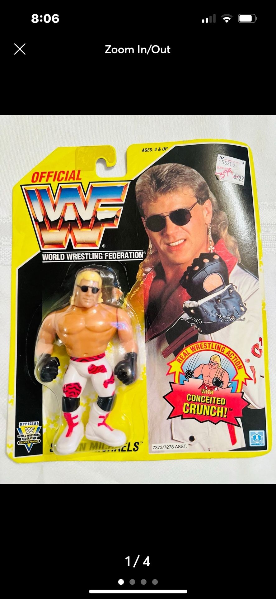 **WWE Hasbro Yellow Card Shawn Michaels HBK Heartbreak Kid - From The Hasbro WWE Wrestling Figure Series In 1993 - Extremely Limited End Run Figure -