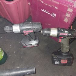 2 Craftman Drills With Batteries