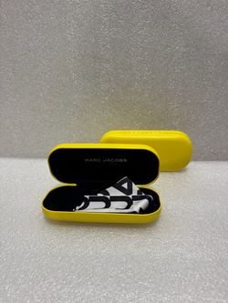 Lot of 2 Marc Jacobs Yellow Eyeglasses Sunglasses Hard Cases Only w/ Cleaning Cloth