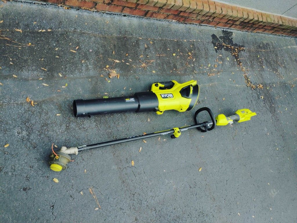 Blower And Weed Wacker 40V Battery Operated