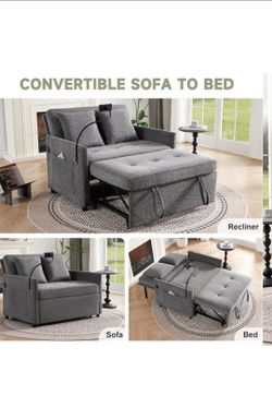 Dark gray loveseat sleeper sofa