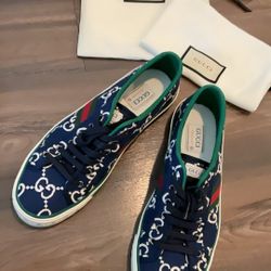 Authentic Gucci Men’s Tennis 1977 Ink Blue Shoes