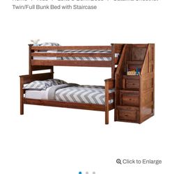  Catalina Chestnut Twin/Full Bunk Bed with Staircase