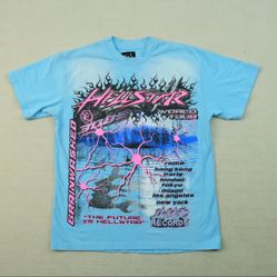Blue Black And Pink Hellstar T-shirt