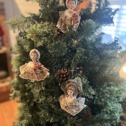 Nine (9) Vintage Lady Bust Tree Ornaments