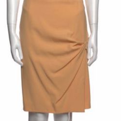 GIANNI VERSACE YELLOW SKIRT; SIZE 40