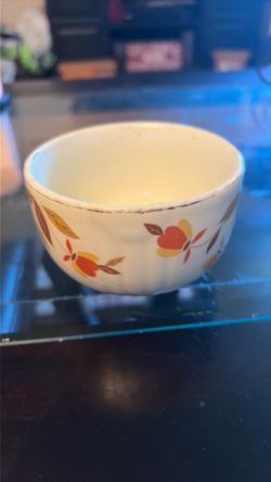 Vintage Ceramic Bowl with Fruit Pattern