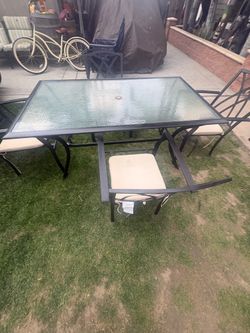 Black Patio Table With 4 Chairs And Cushions