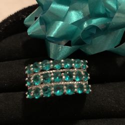 Exquisite Green Topaz 925 Sterling  Ring 
