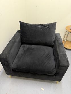 Velvet Chair In Black