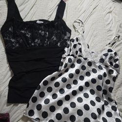 Y2K LACE CAMISOLES - polka dot, goth, emo, alternative