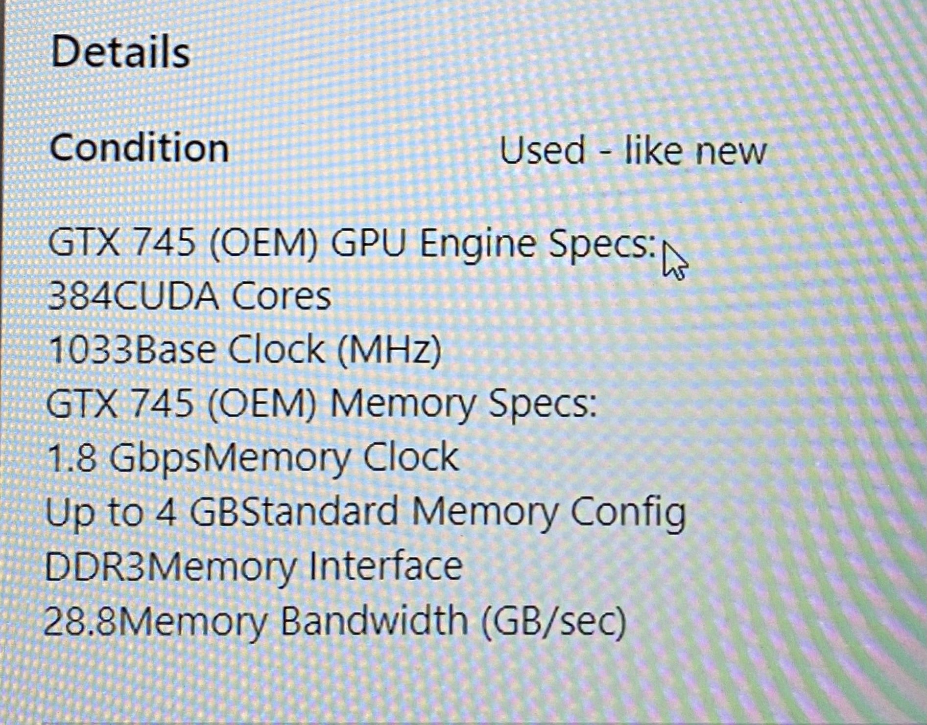Gtx clearance 745 specs