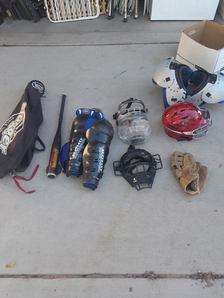 Used Baseball And Football Equipment Bat Glove Mask Pads $4-$12 Each See All Photos