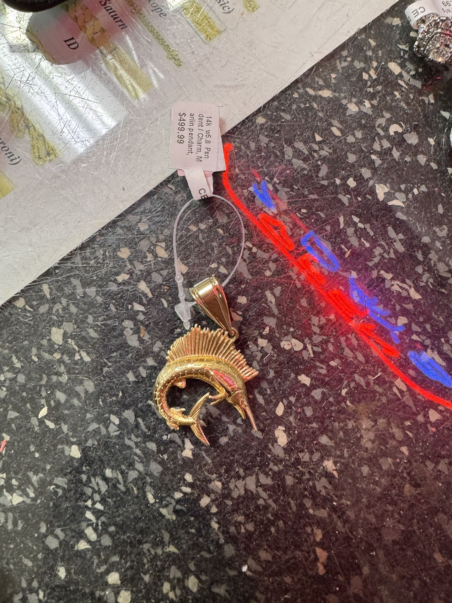 14k Marlin Fish Charm