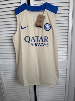 Inter Milan Sleeveless Training Kit Size M Cream