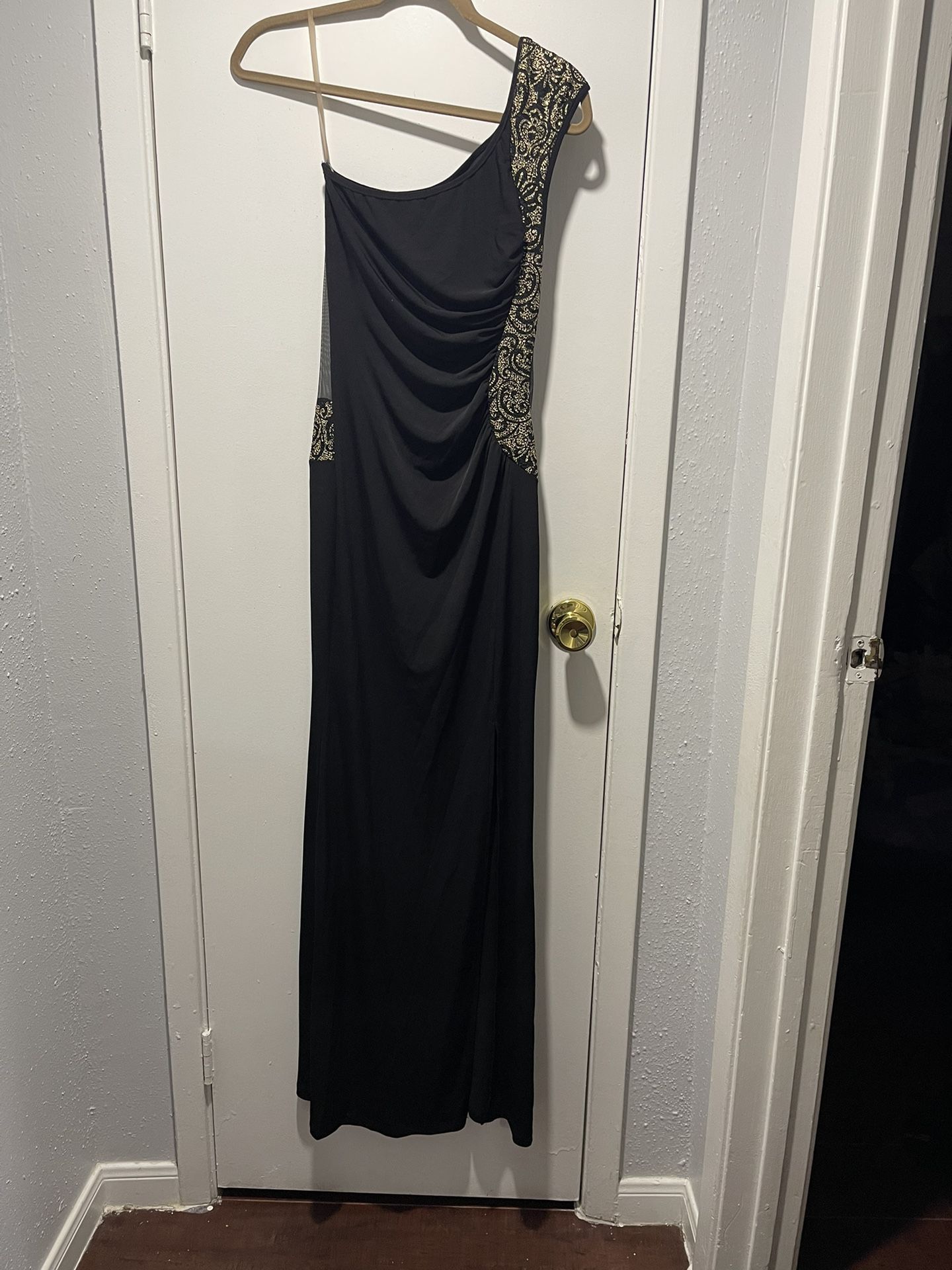 Black With Gold Dress Long 