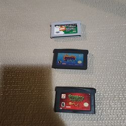 Three Nintendo Game Boy Advance Cartridges Spiral Of Ice Foggers And Nicktoon Collection Volume 1 All 3 Works And Very Good Condition