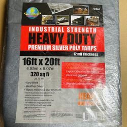 Heavy Duty Waterproof Poly Tarp 20 ft x 16 ft – Outdoor Cover