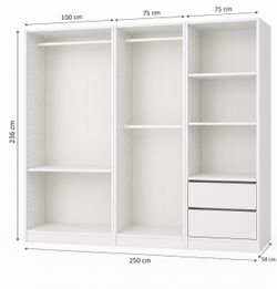 IKEA Pax Large White Wardrobe with Shelves and Drawers