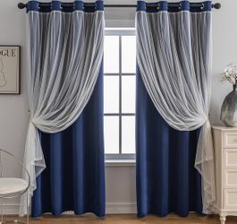 Black out sheered layered Curtains
