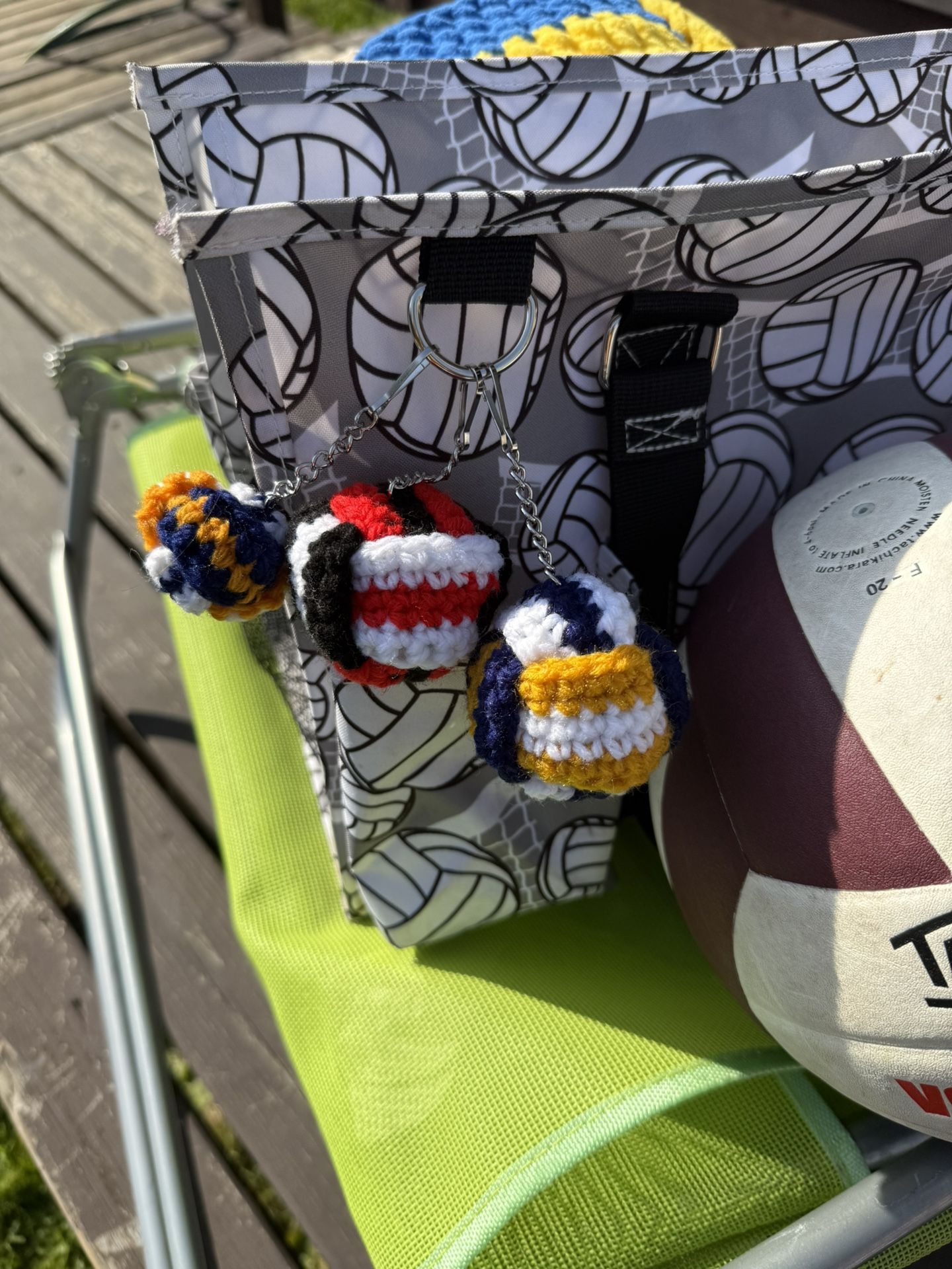 Handmade Crochet Volleyball Keychains