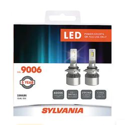 Sylvania 9006: LED Powersports Headlight or Fog Bulb, 6000K Cool White Light, 2 Pack