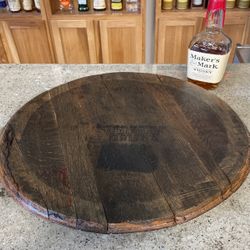 Lazy Susan  Wall Decor Authentic Maker’s Mark Bourbon Barrel Head Lid