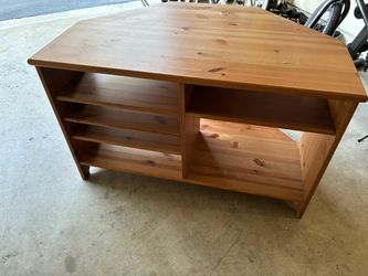Solid Wood Corner TV Stand with Shelves