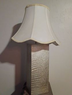 Table Lamp with Croc-Embossed Base