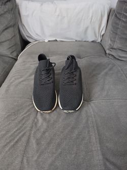 Black Knit Lace-Up Sneakers athletic